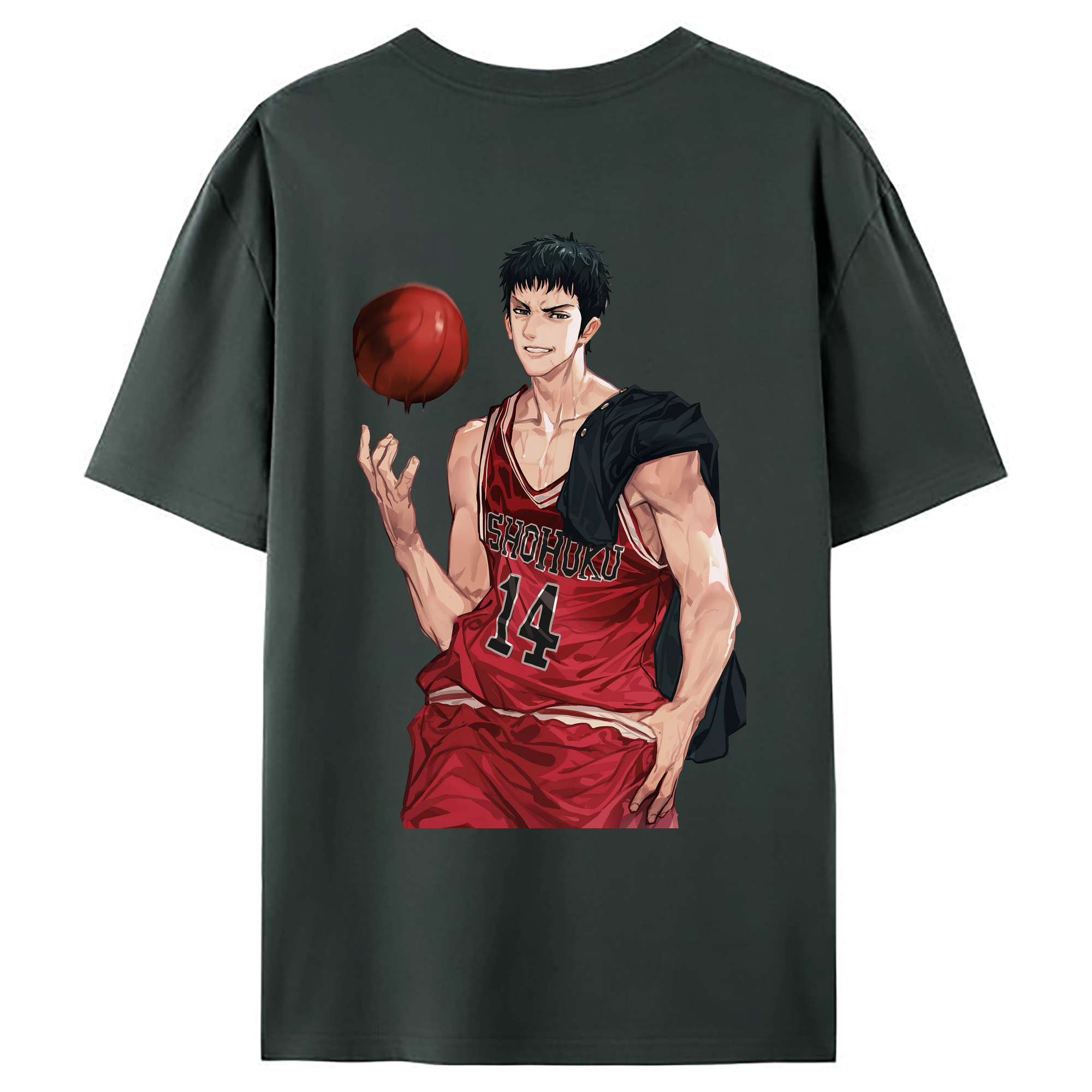 （画像用） SLAM DUNK／スラムダンク 綿100％ メンズ半袖Tシャツ（バックプリント） 通気性